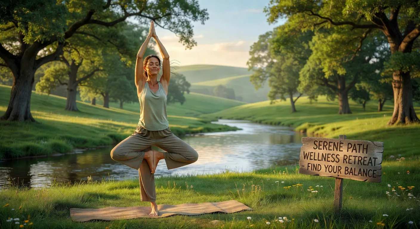 Adult participating in a calm, mindful wellness activity outdoors